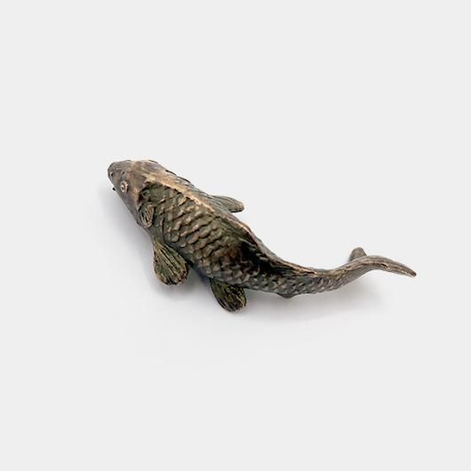 歌川の三図 置物 歌川広重の魚づくし鯉