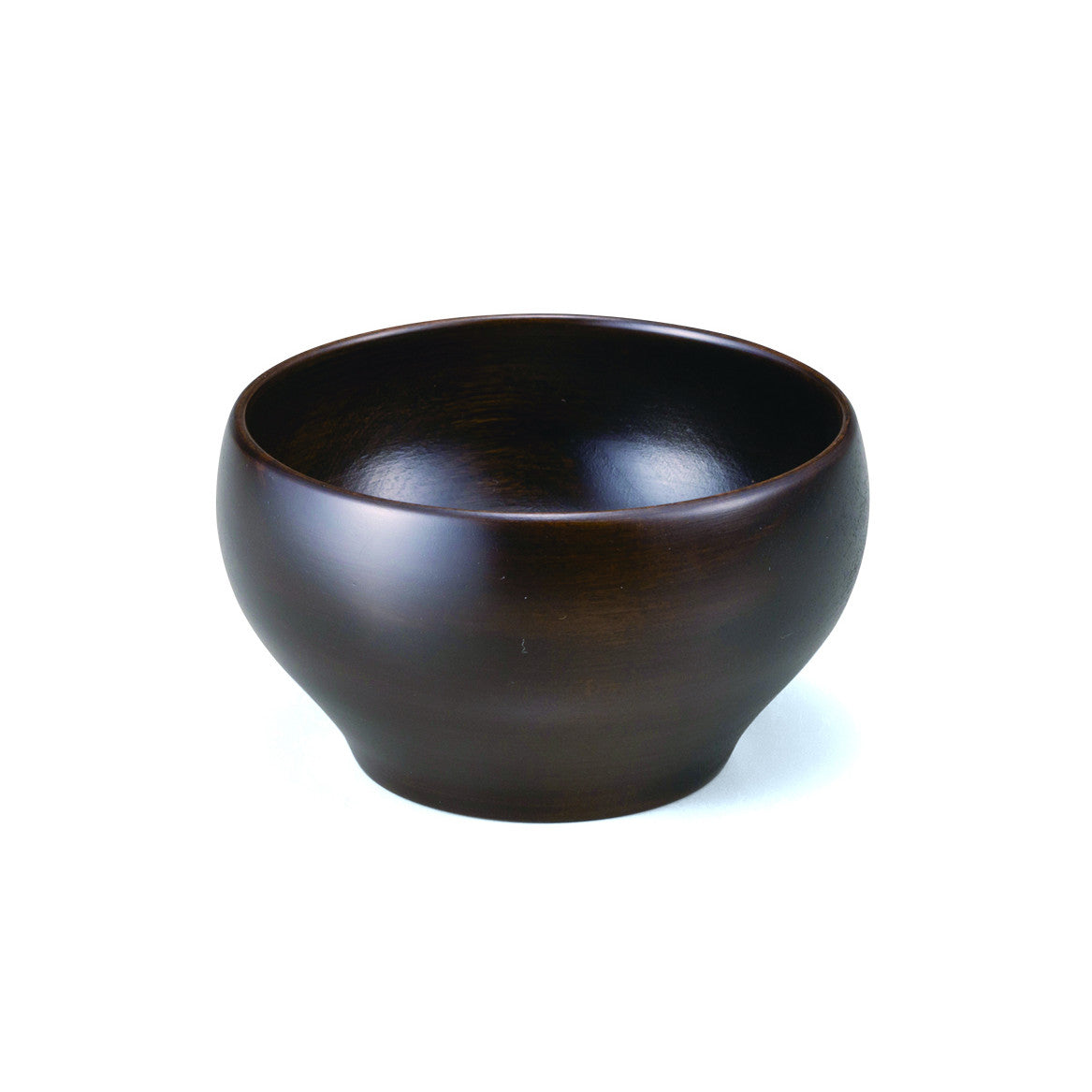 桜の椀 桜〇椀 こげ茶 S―漆のこげ茶で塗られた丸い椀。3つの大きさのうち最も小さい